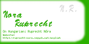 nora ruprecht business card
