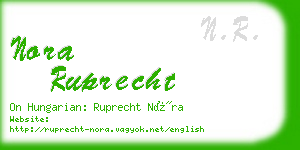 nora ruprecht business card